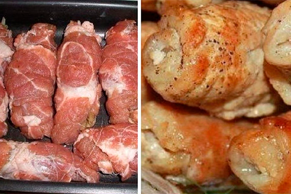 Вкуснейшие свиные рулеты с грибами и сыром