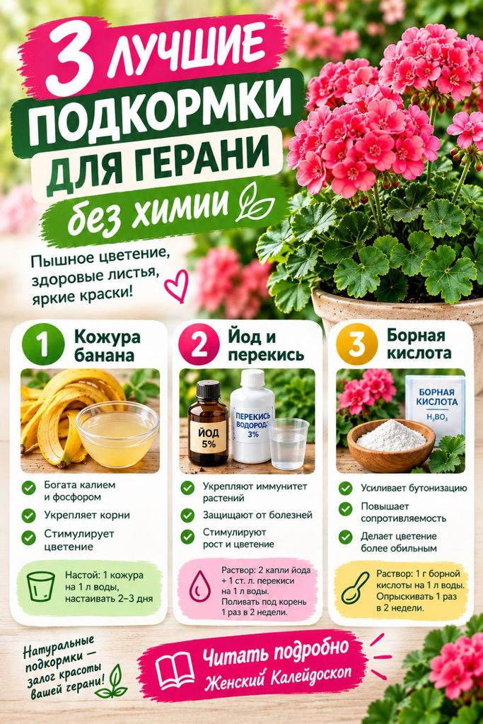 3 лучшие подкормки для герани без химии